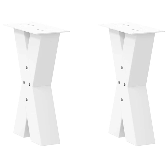 Coffee Table Legs X-Shaped 2 pcs White 28x(42-43) cm Steel