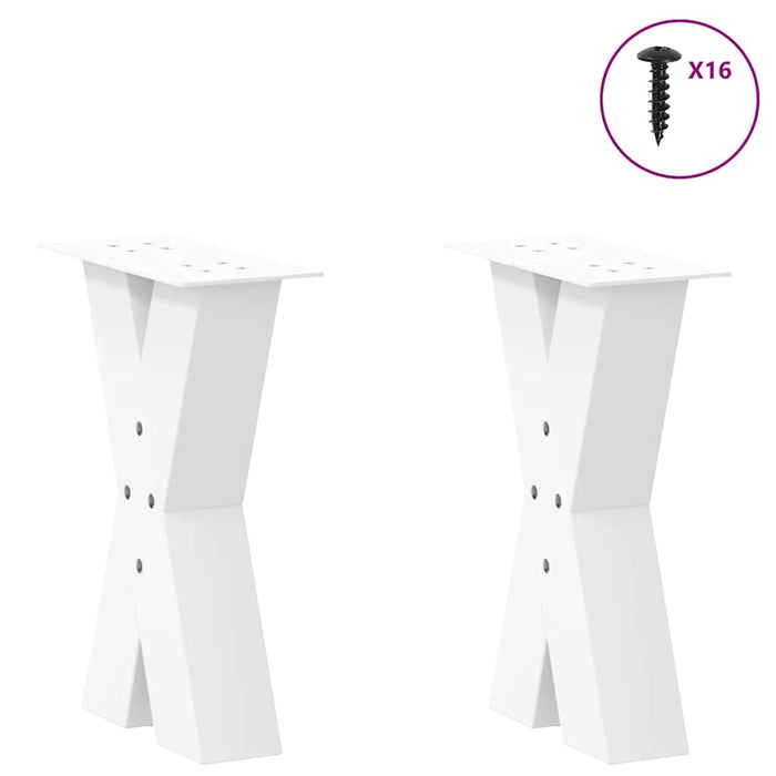 Coffee Table Legs X-Shaped 2 pcs White 28x(42-43) cm Steel