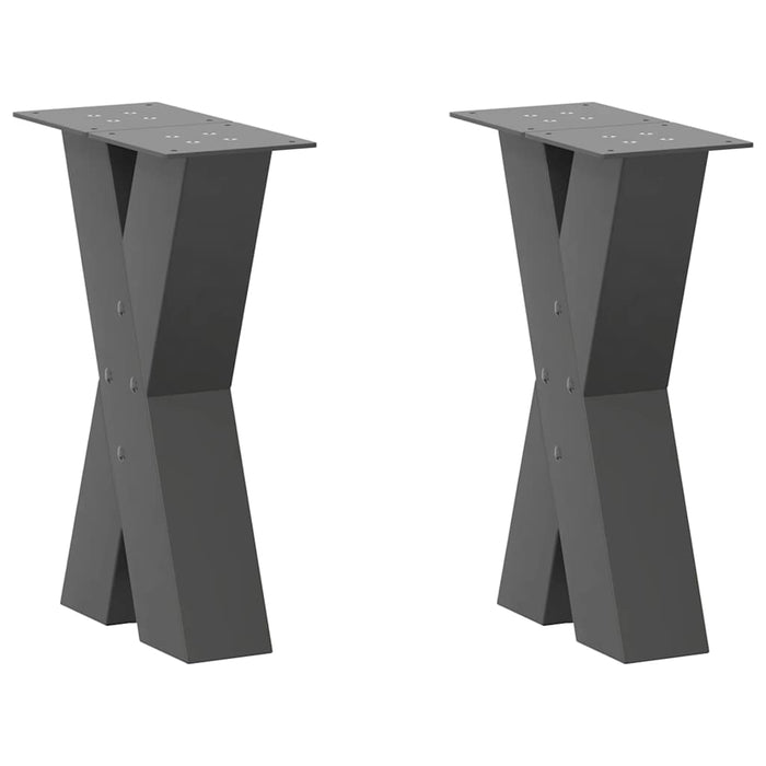 Coffee Table Legs X-Shaped 2 pcs Anthracite 28x(42-43) cm Steel