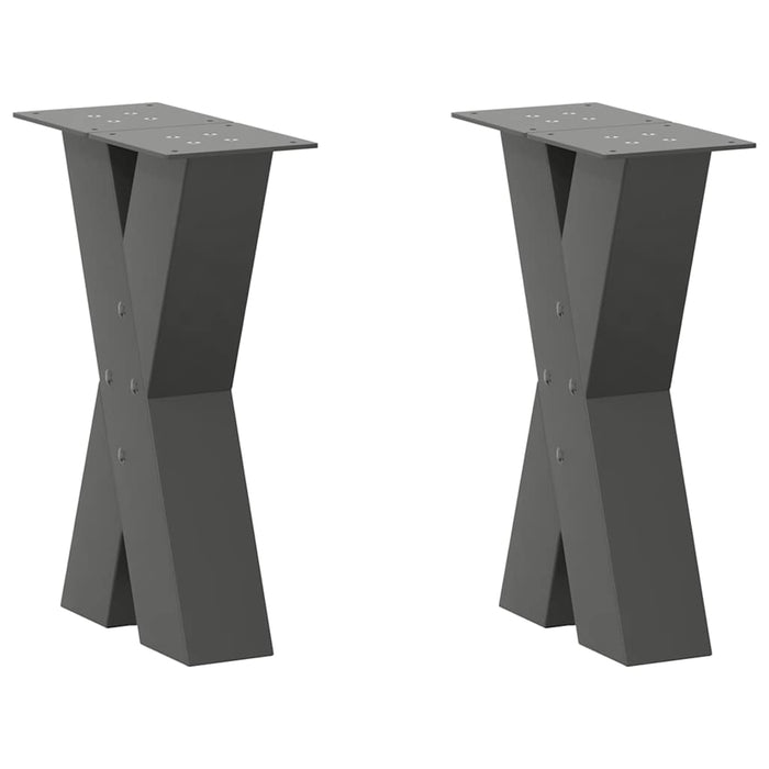 Coffee Table Legs X-Shaped 2 pcs Anthracite 38x(42-43) cm Steel