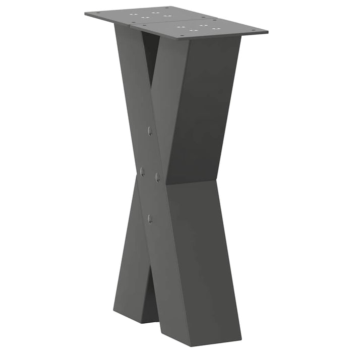 Coffee Table Legs X-Shaped 2 pcs Anthracite 38x(42-43) cm Steel