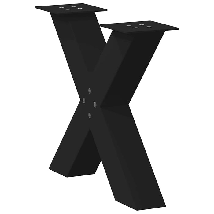 Coffee Table Legs X-Shaped 2 pcs Black 50x(42-43) cm Steel