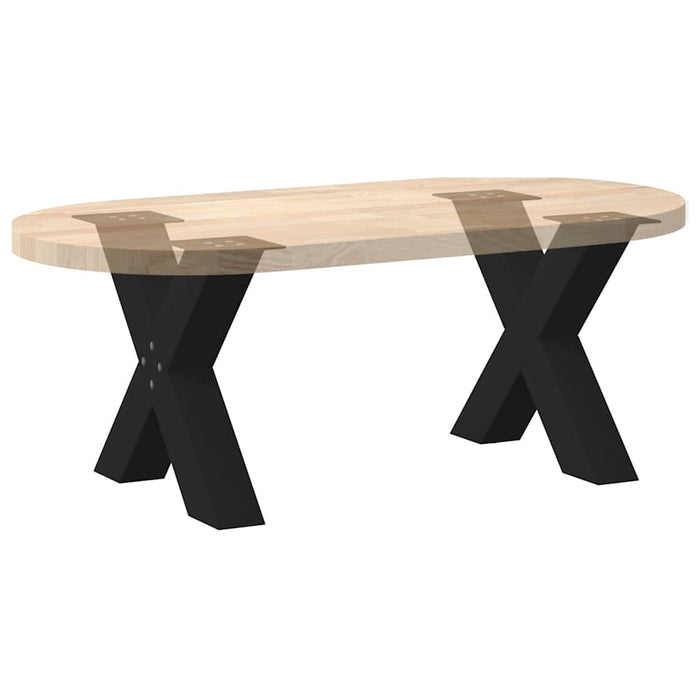 Coffee Table Legs X-Shaped 2 pcs Black 50x(42-43) cm Steel