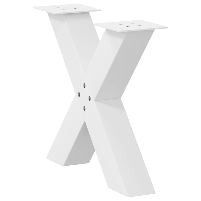 Coffee Table Legs X-Shaped 2 pcs White 50x(42-43) cm Steel