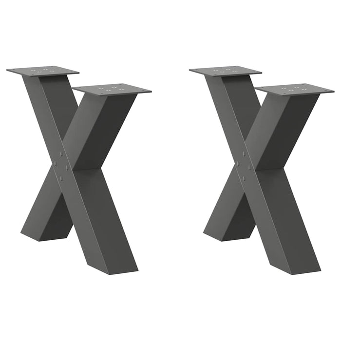 Coffee Table Legs X-Shaped 2 pcs Anthracite 60x(42-43) cm Steel