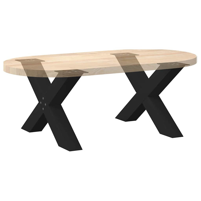 Coffee Table Legs X-Shaped 2 pcs Black 70x(42-43) cm Steel