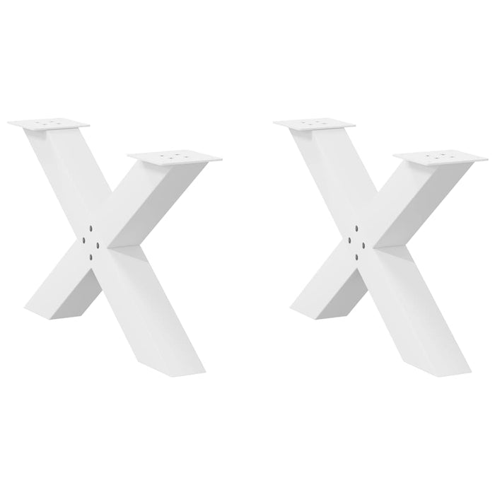 Coffee Table Legs X-Shaped 2 pcs White 70x(42-43) cm Steel