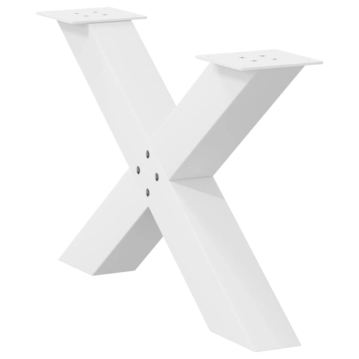 Coffee Table Legs X-Shaped 2 pcs White 70x(42-43) cm Steel