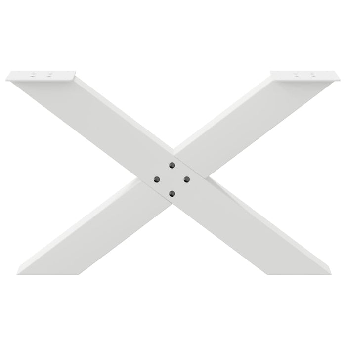 Coffee Table Legs X-Shaped 2 pcs White 70x(42-43) cm Steel