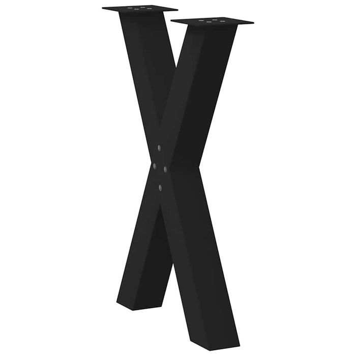 Dining Table Legs X-Shaped 2 pcs Black 50x(72-73) cm Steel