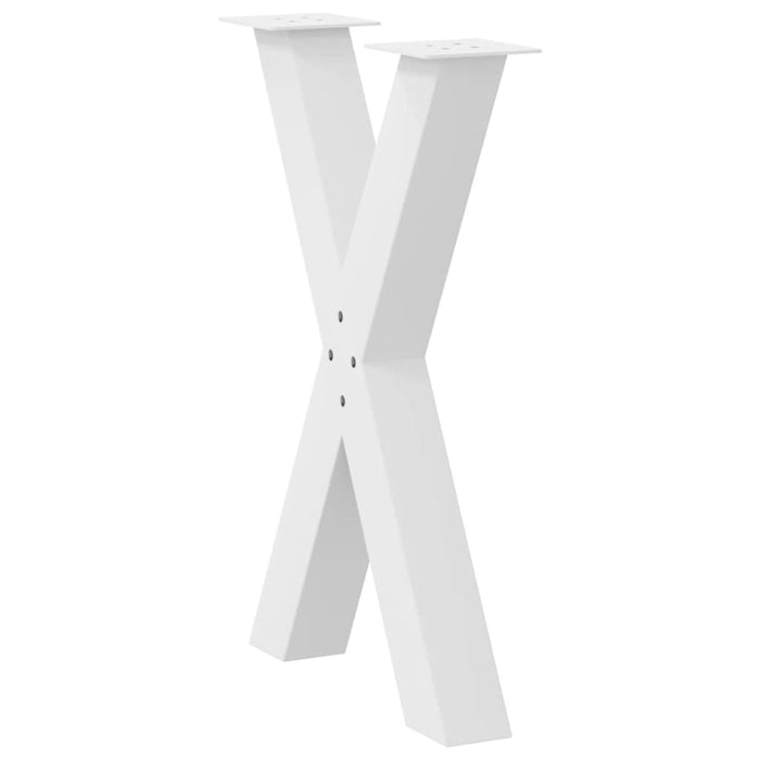 Dining Table Legs X-Shaped 2 pcs White 50x(72-73) cm Steel