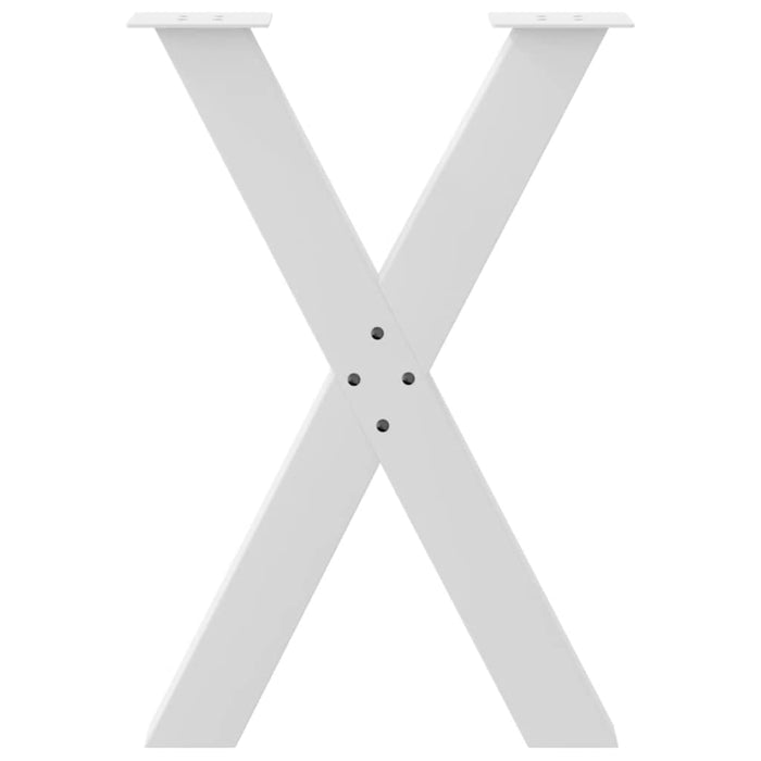 Dining Table Legs X-Shaped 2 pcs White 50x(72-73) cm Steel