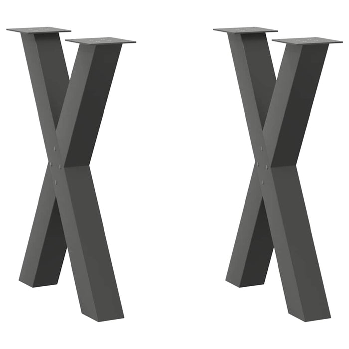 Dining Table Legs X-Shaped 2 pcs Anthracite 50x(72-73) cm Steel