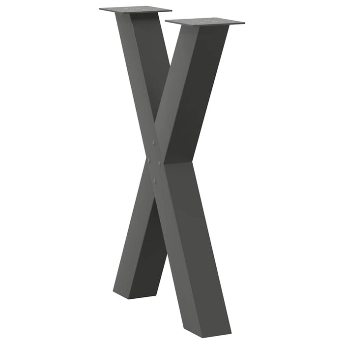 Dining Table Legs X-Shaped 2 pcs Anthracite 50x(72-73) cm Steel