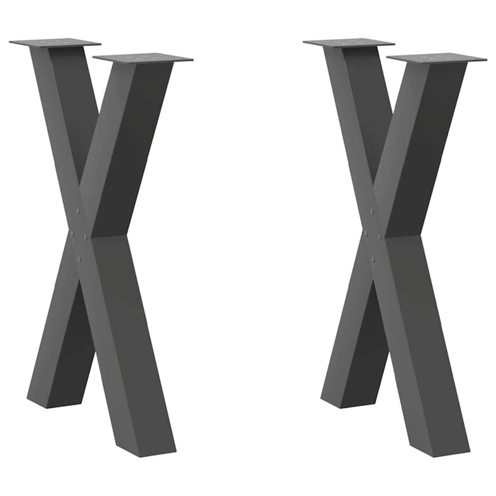 Dining Table Legs X-Shaped 2 pcs Anthracite 60x(72-73) cm Steel