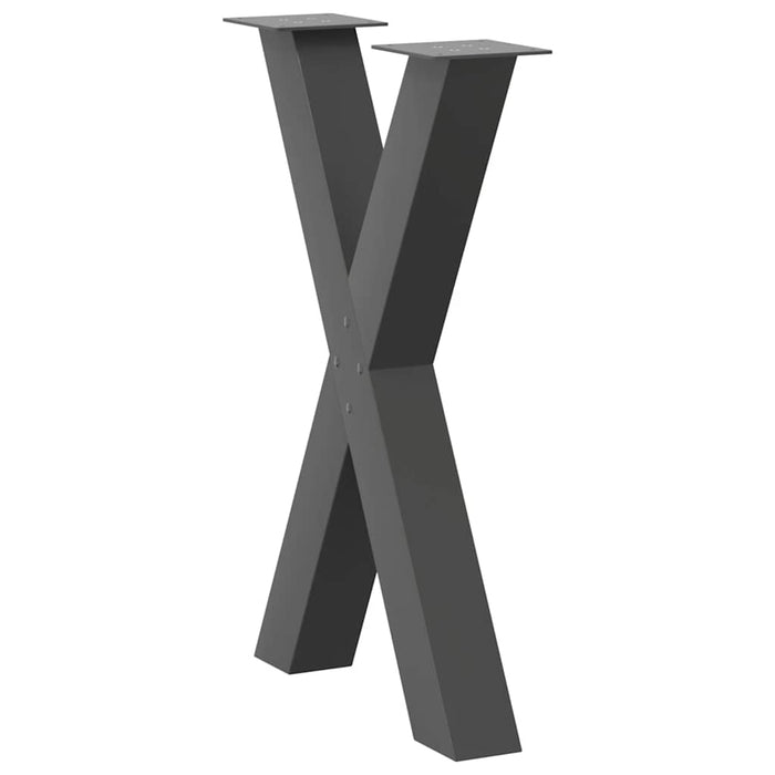 Dining Table Legs X-Shaped 2 pcs Anthracite 60x(72-73) cm Steel