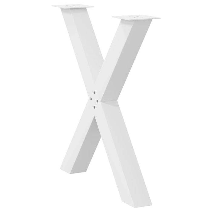 Dining Table Legs X-Shaped 2 pcs White 70x(72-73) cm Steel