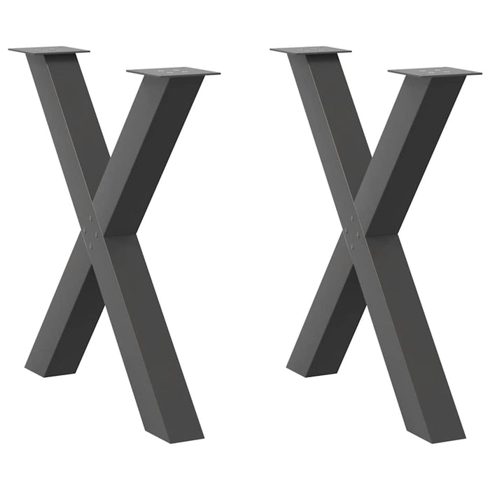 Dining Table Legs X-Shaped 2 pcs Anthracite 80x(72-73) cm Steel