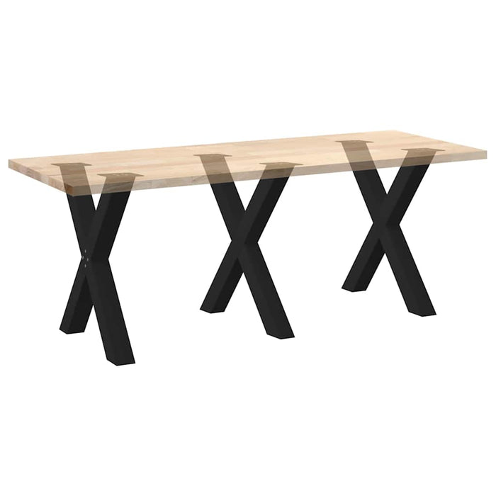 Dining Table Legs X-Shaped 3 pcs Black 80x(72-73) cm Steel