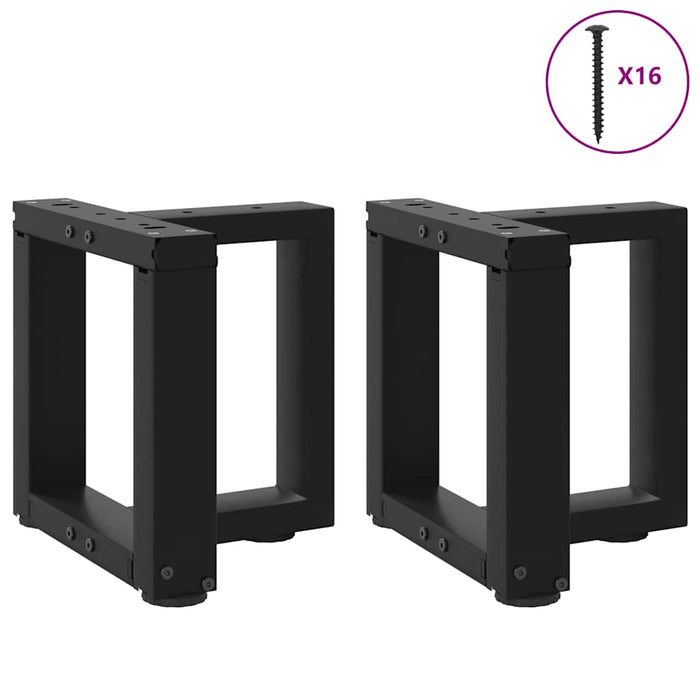 Coffee Table Legs T-Shaped 2 pcs Black 30x25x(30-31) cm Steel