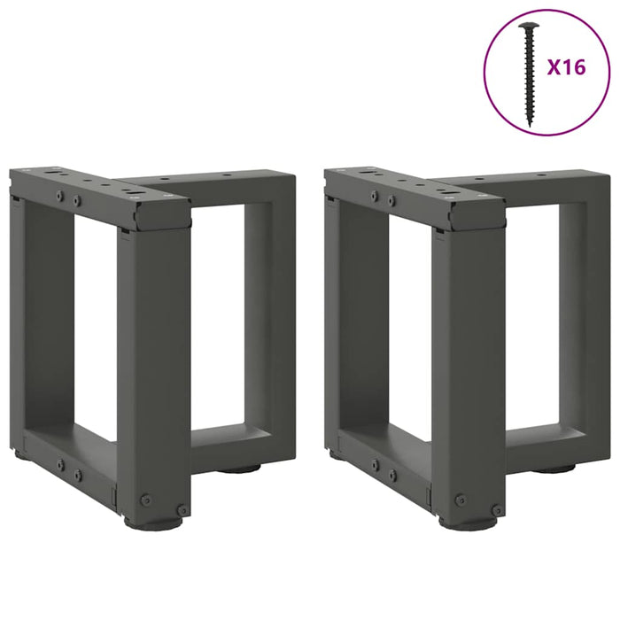 Coffee Table Legs T-Shaped 2 pcs Anthracite 30x25x(30-31) cm Steel