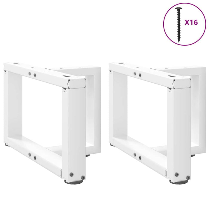 Coffee Table Legs T-Shaped 2 pcs White 40x25x(30-31) cm Steel