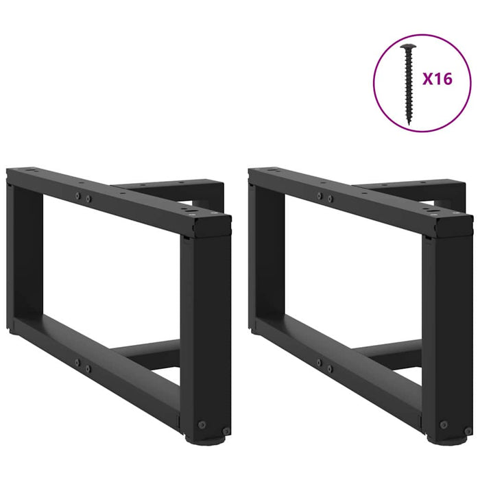 Coffee Table Legs T-Shaped 2 pcs Black 60x25x(30-31) cm Steel