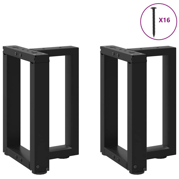 Coffee Table Legs T-Shaped 2 pcs Black 28x25x(42-43) cm Steel