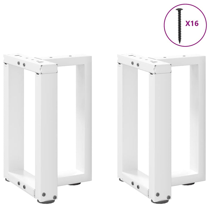 Coffee Table Legs T-Shaped 2 pcs White 28x25x(42-43) cm Steel