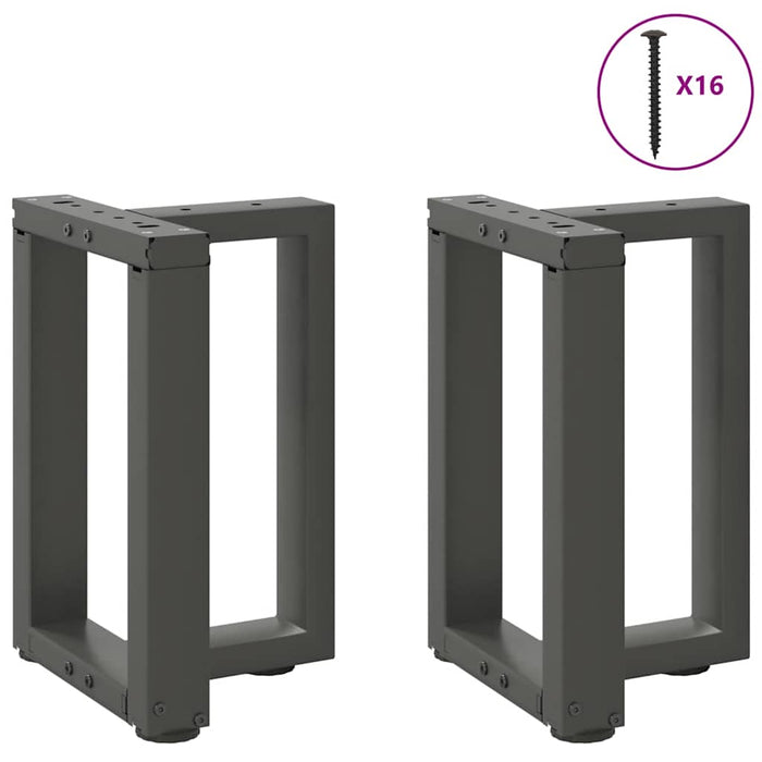 Coffee Table Legs T-Shaped 2 pcs Anthracite 38x25x(42-43) cm Steel