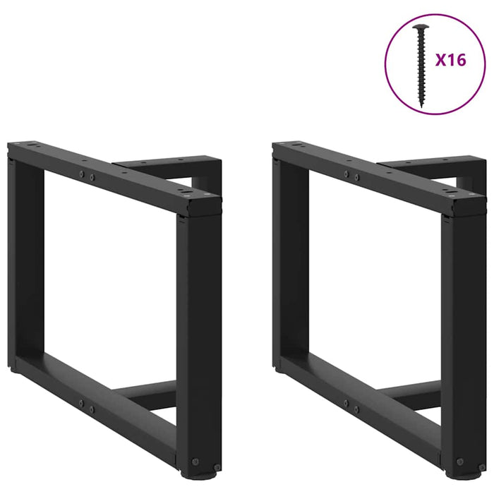 Coffee Table Legs T-Shaped 2 pcs Black 60x25x(42-43) cm Steel