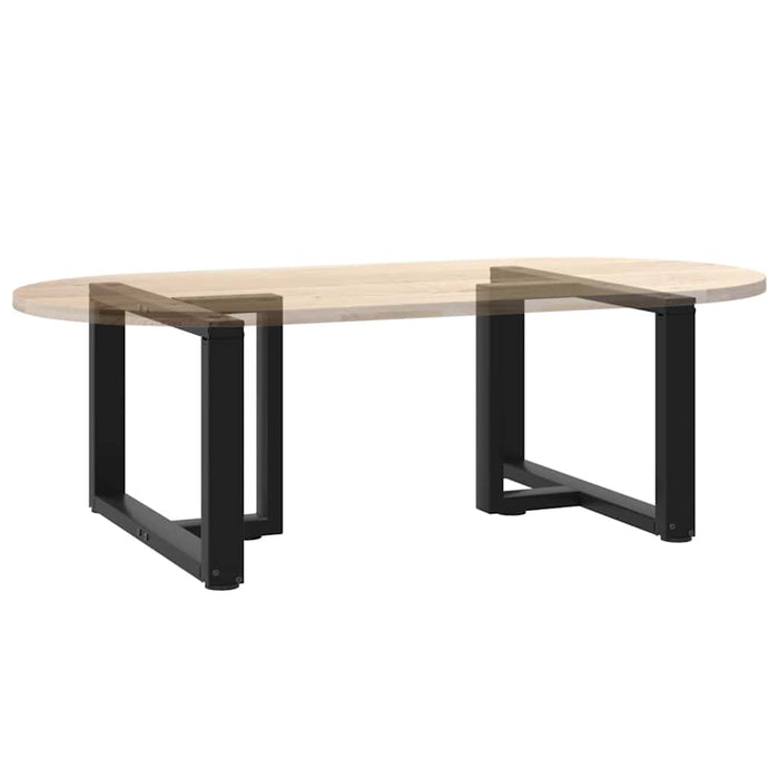 Coffee Table Legs T-Shaped 2 pcs Black 60x25x(42-43) cm Steel