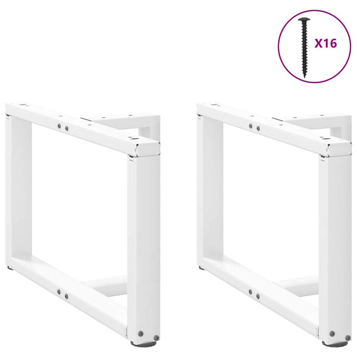 Coffee Table Legs T-Shaped 2 pcs White 60x25x(42-43) cm Steel