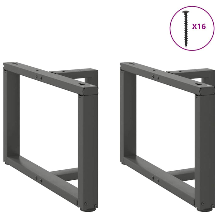 Coffee Table Legs T-Shaped 2 pcs Anthracite 70x25x(42-43) cm Steel