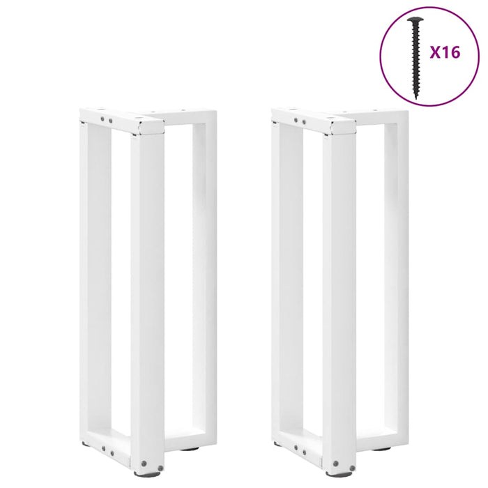 Console Table Legs T-Shaped 2 pcs White 25x28x(72-73) cm Steel