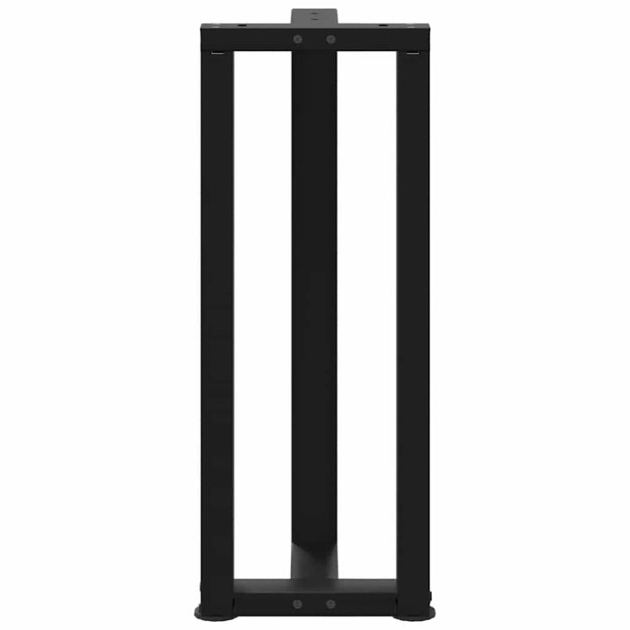 Picioare masă consolă în formă de T 2 buc Negru 38x25x(72-73) cm Oțel