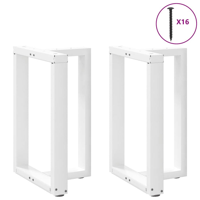 Dining Table Legs T-Shaped 2 pcs White 50x35x(72-73) cm Steel