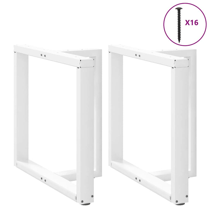 Dining Table Legs T-Shaped 2 pcs White 70x35x(72-73) cm Steel