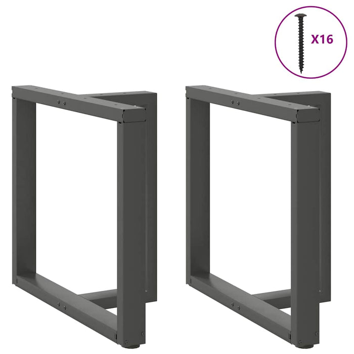 Dining Table Legs T-Shaped 2 pcs Anthracite 80x35x(72-73) cm Steel