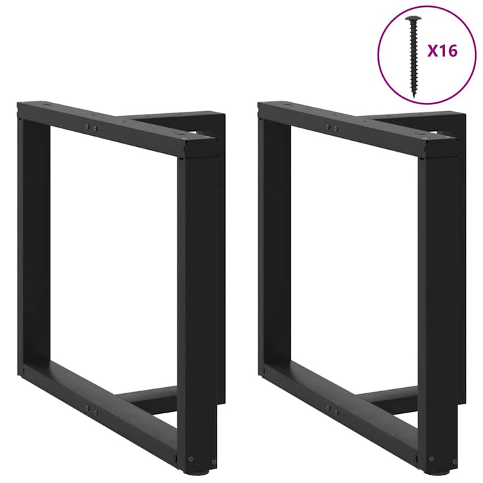 Dining Table Legs T-Shaped 2 pcs Black 90x35x(72-73) cm Steel