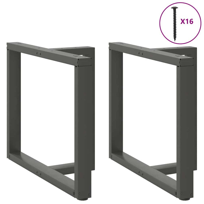 Dining Table Legs T-Shaped 2 pcs Anthracite 90x35x(72-73) cm Steel