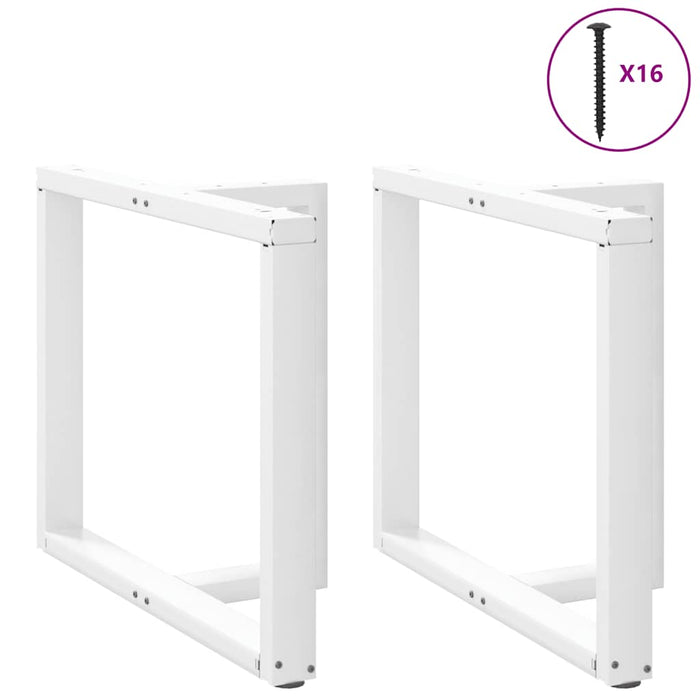 Dining Table Legs T-Shaped 2 pcs White 100x35x(72-73) cm Steel