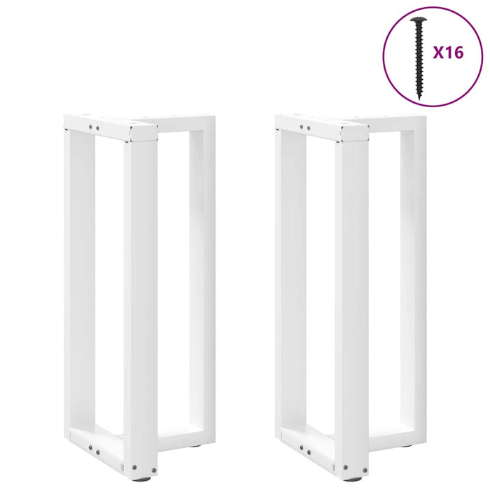 Bar Table Legs T-Shaped 2 pcs White 40x35x(90-91) cm Steel