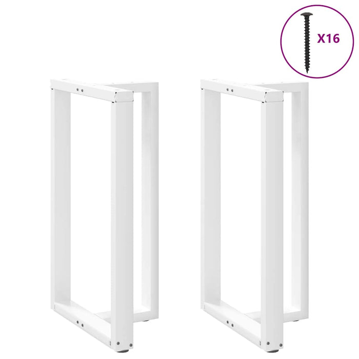 Bar Table Legs T-Shaped 2 pcs White 60x35x(100-101) cm Steel