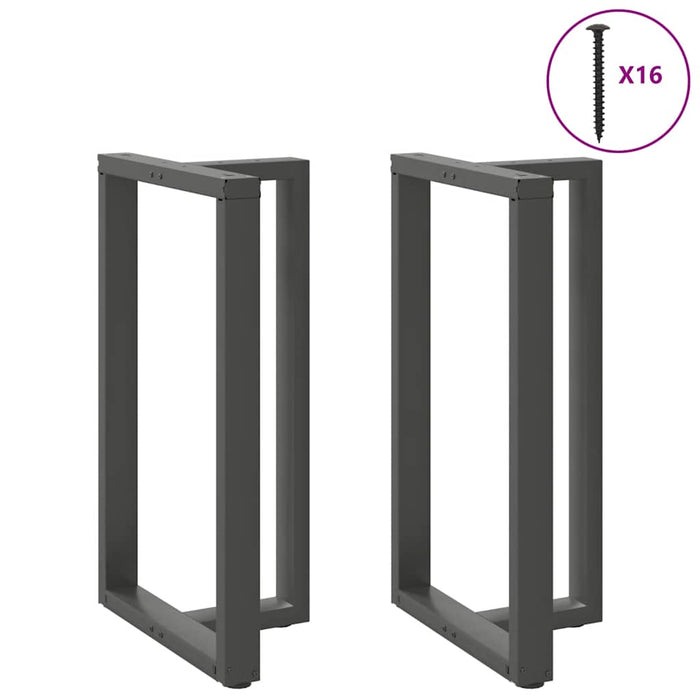 Picioare mese de bar în formă de T 2 buc Antracit 60x35x(100-101) cm Oțel