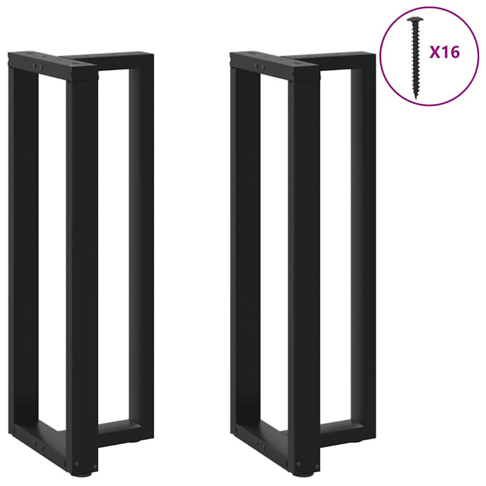 Bar Table Legs T-Shaped 2 pcs Black 50x35x(110-111) cm Steel