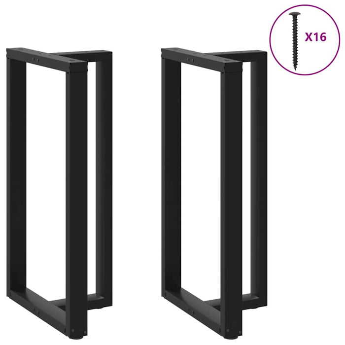 Picioare mese de bar în formă de T 2 buc Negru 60x35x(110-111) cm Oțel