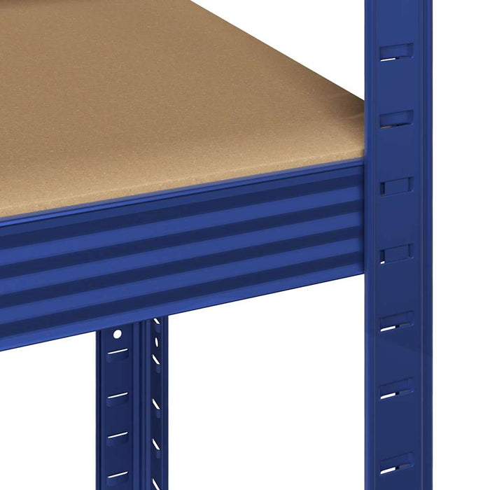 4-Layer Storage Shelves 4 pcs Blue Steel&Engineered Wood