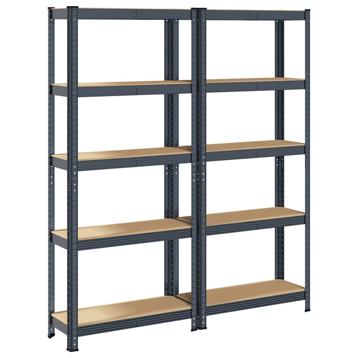 5-Layer Storage Shelves 2 pcs Anthracite Steel&Engineered Wood