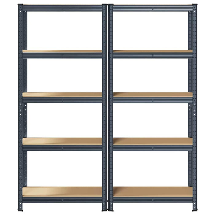 5-Layer Storage Shelves 2 pcs Anthracite Steel&Engineered Wood